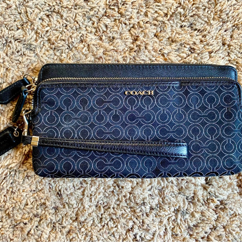 Coach double zip wallet wristlet NWOT